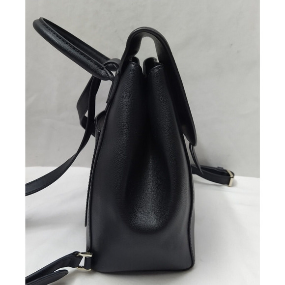 Kate Spade New York Black Leather Pushlock Flap Top Handle Backpack main image 16